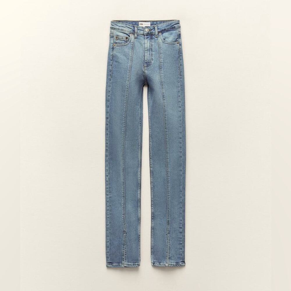 TRF Split High Rise Full Length Jeans